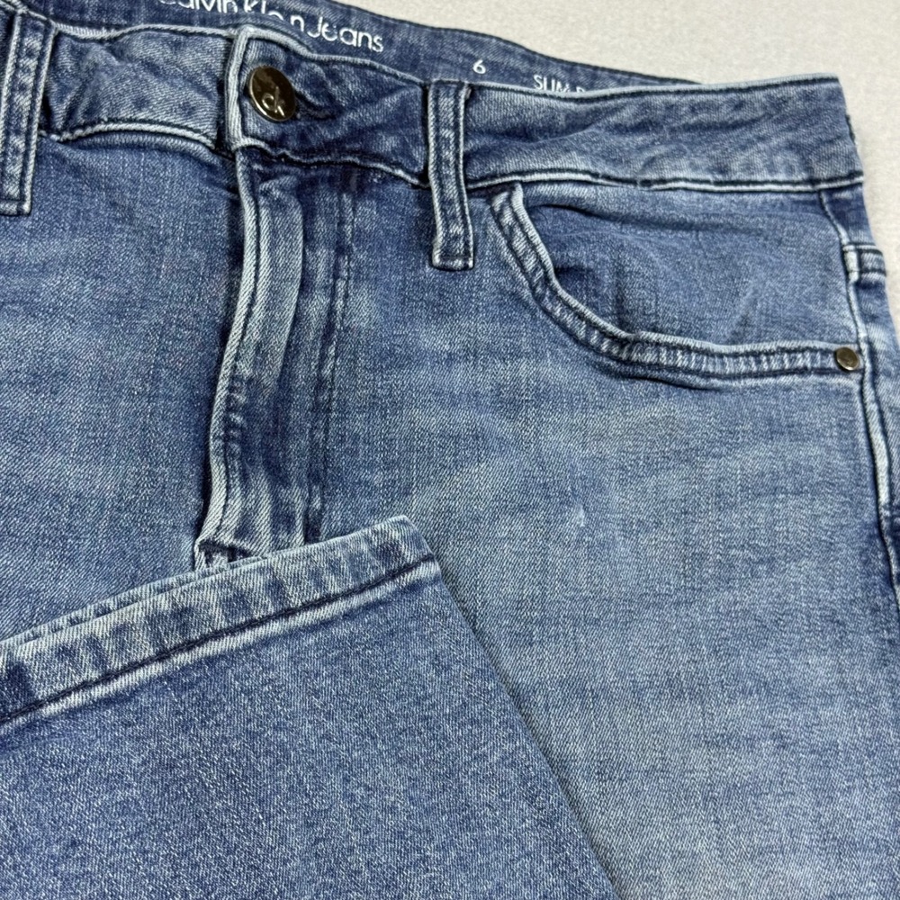 Calvin Klein Jeans Womens 6 Slim Boyfriend Blue Denim Medium Wash Stretch Pants